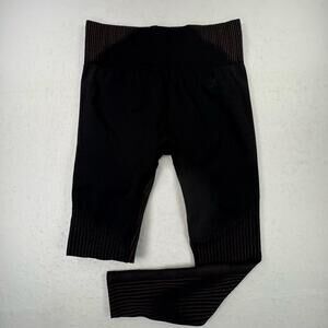 Gymshark Leggings Womens Small Black Striped High Rise Ankle Seamless Athletic